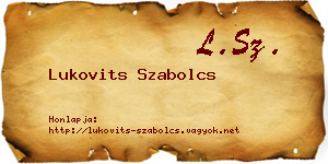 Lukovits Szabolcs névjegykártya